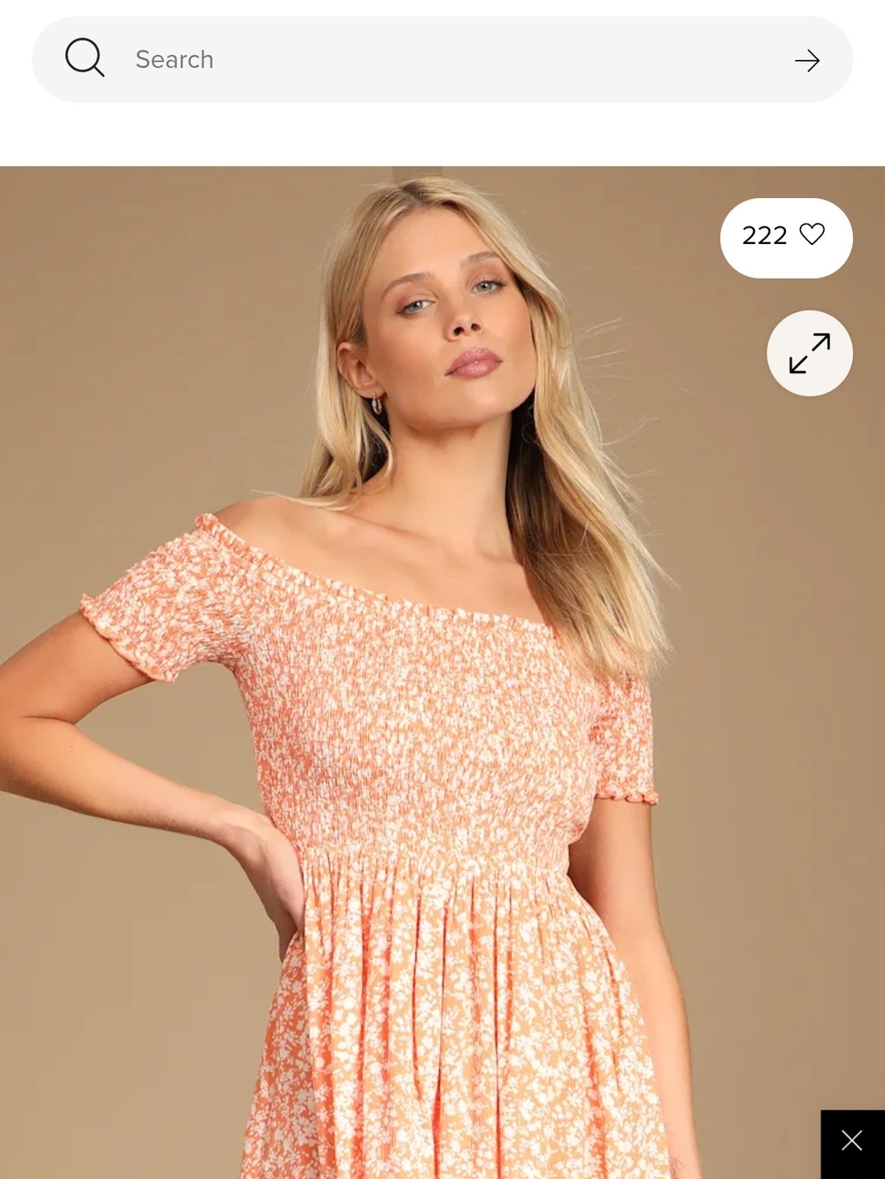 Lulus Off The Shoulder Smocked Floral Mini Dress